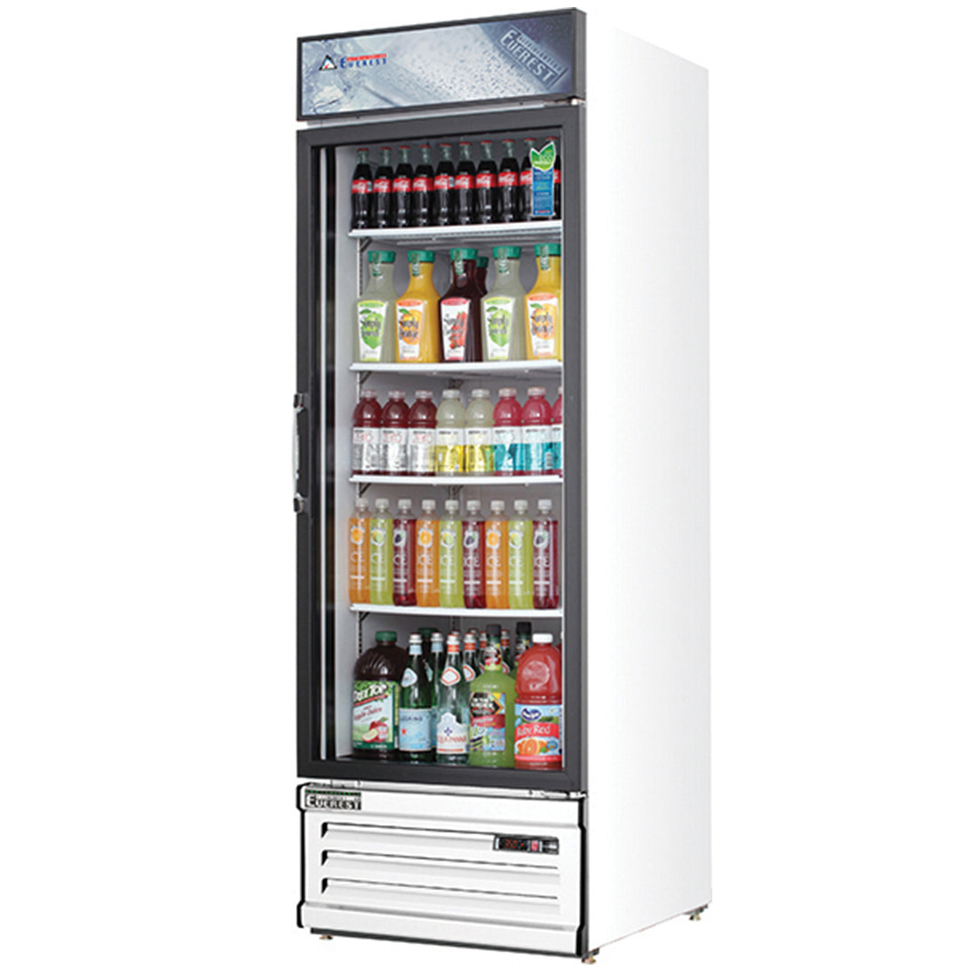 Everest EM Series-EMGR20 Single Swing Glass Door Merchandiser Refrigerator - 20 Cu. Ft.