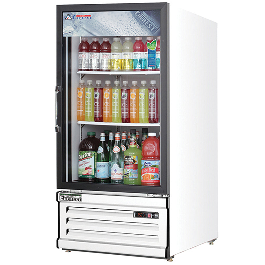 Everest EM Series-EMGR8 Single Swing Glass Door Merchandiser Refrigerator - 8 Cu. Ft.