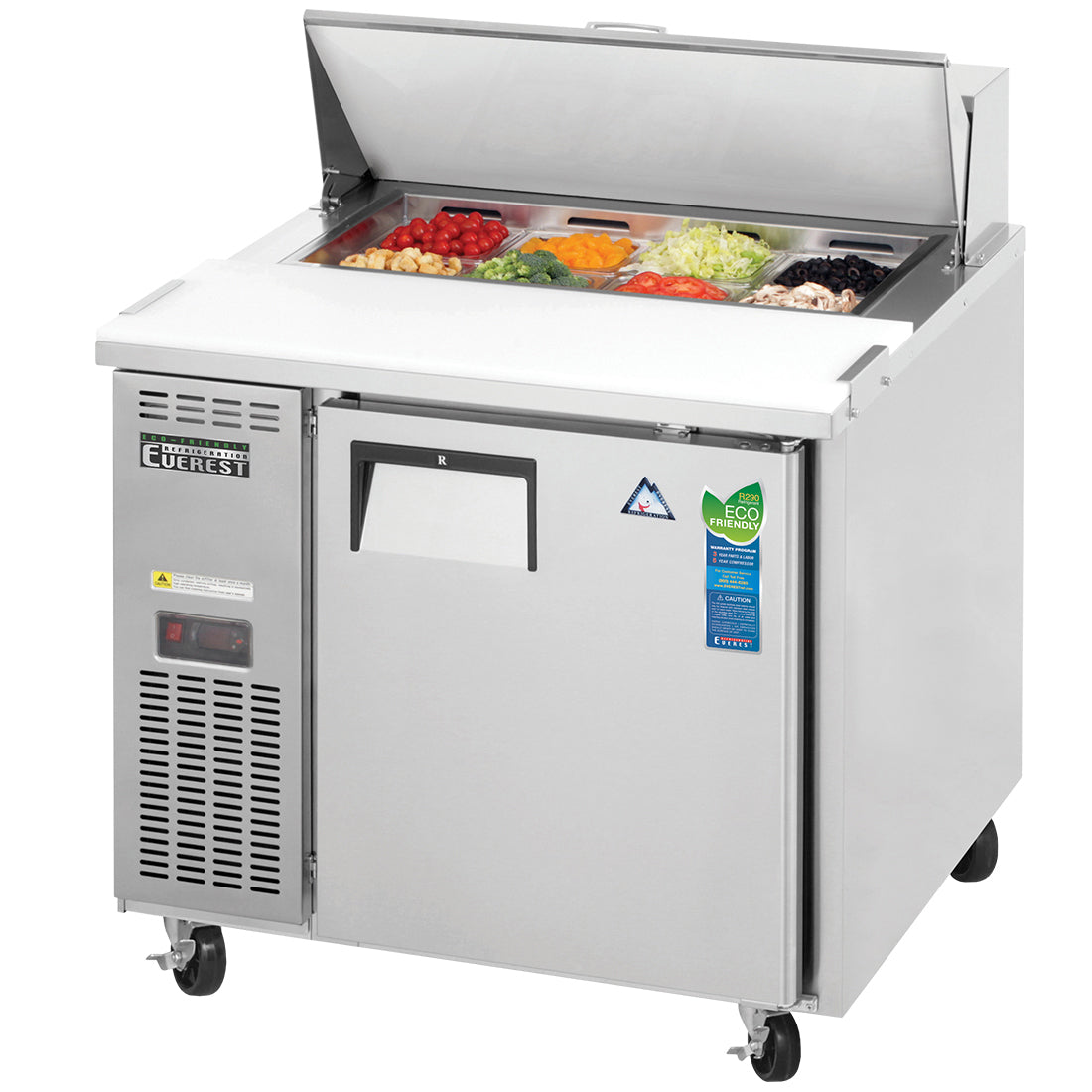 Everest EP Series-EPR1 One Section Side Mount Sandwich Prep Table - 9 Cu. Ft.