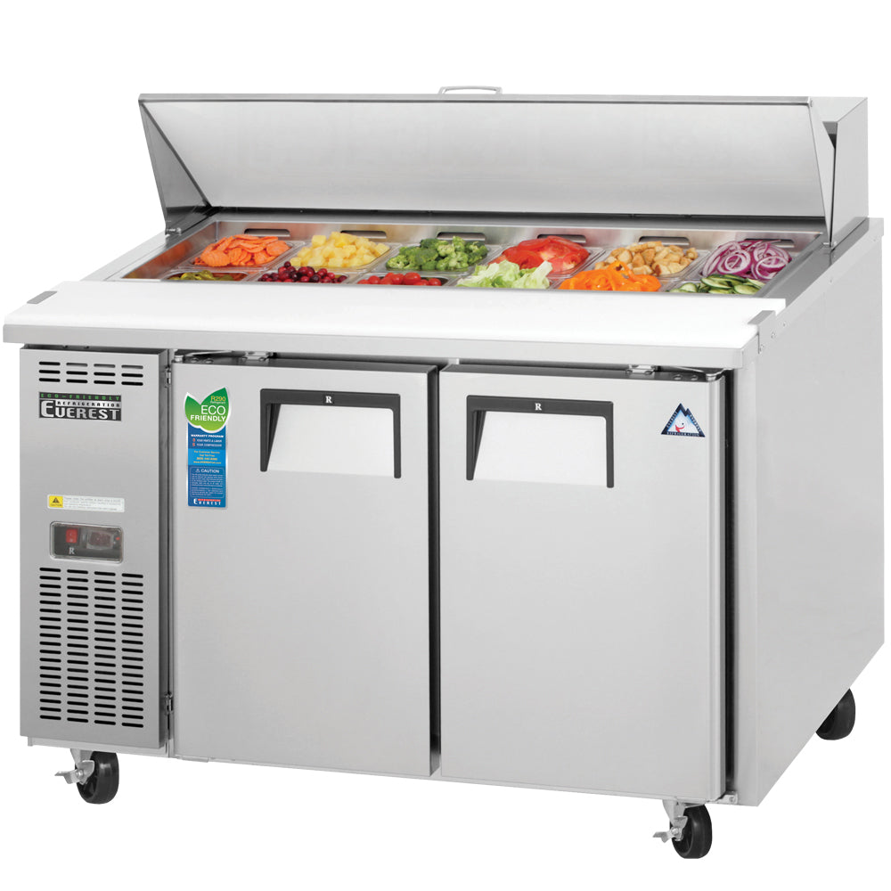 Everest EP Series-EPR2-24 Two Section Side Mount Sandwich Prep Table - 9 Cu. Ft.