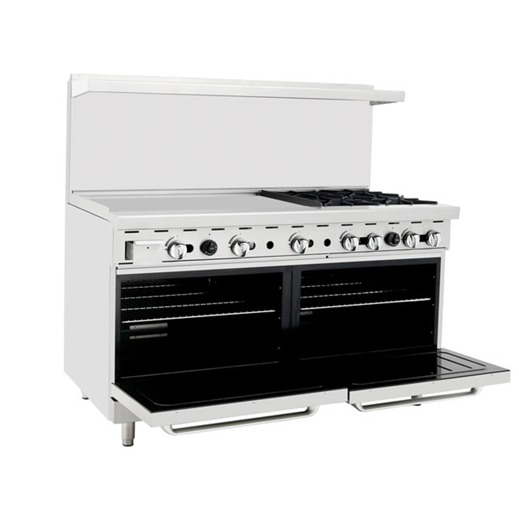 Atosa Cookrite - AGR-36G4B - 60″ Gas Range with 36″ Griddle & Four (4) Open Burners